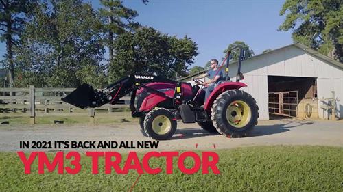 yanmar ym3 compact tractor series man driving