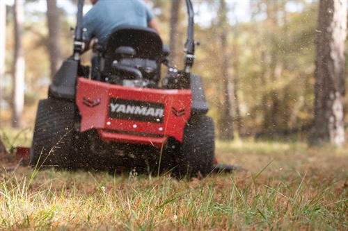 man mowing with a Yanmar YZ460 Zero-Turn Radius Mower